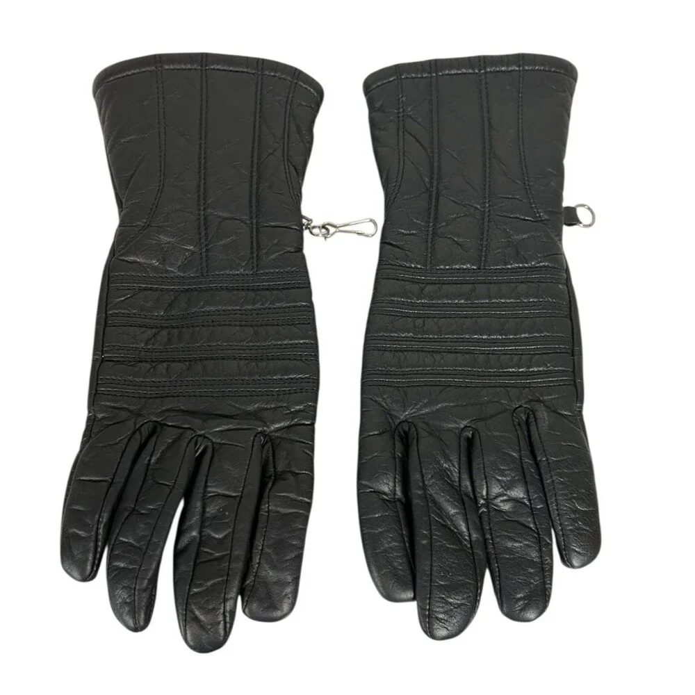 Hatch Vintage Women's Soft Cowhide Leather Gloves  Size M  Black Adj Cuff